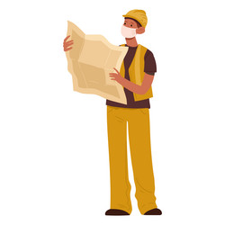 Construction worker flat Royalty Free Vector Image