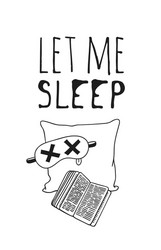 hand drawn objects about sleep routines and text vector image