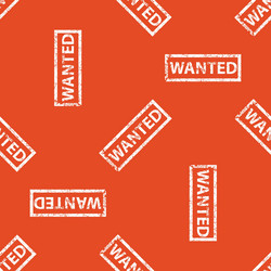 Orange wanted stamp pattern vector