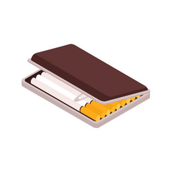 Cigarette case isometric composition vector