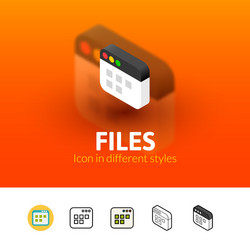 files icon in different style vector