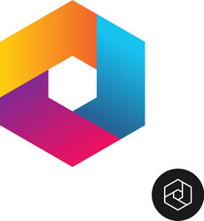 Hex tech construction logo Royalty Free Vector Image