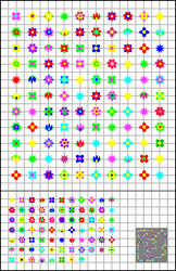 Logic puzzles on a square paper join flowers vector