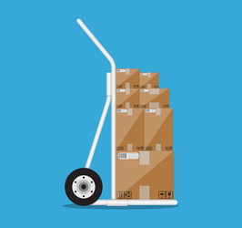 metallic hand truck vector