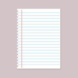 notebook paper sheet blank notepad in line vector image