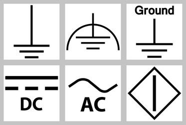 protective earth grounddcac circuit power symbol vector