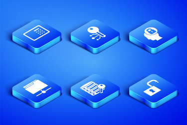 set open padlock safe server security with key vector image