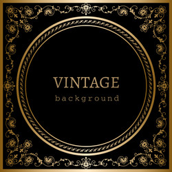 Vintage round frame with metal border pattern Vector Image