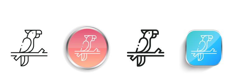 cockatoo icon thin linear regular and button vector image