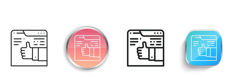 feedback icon thin linear regular and button vector image