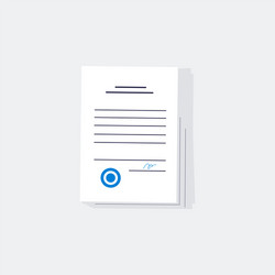 signed and stamped page business document flat vector