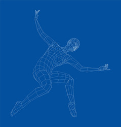 Wireframe ballerina in dance pose vector