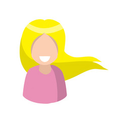 Woman with beautiful long blond hair vector