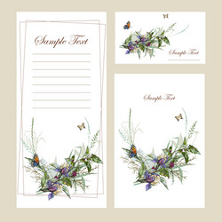 Beautiful floral cards vector