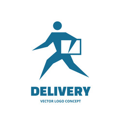 delivery - logo template concept running vector