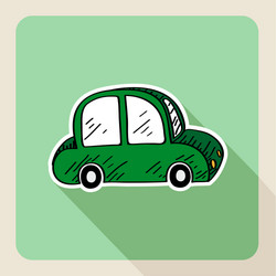 hand drawn green car rental concept vector