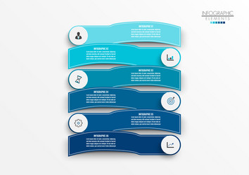 infographic template with 3d paper label vector