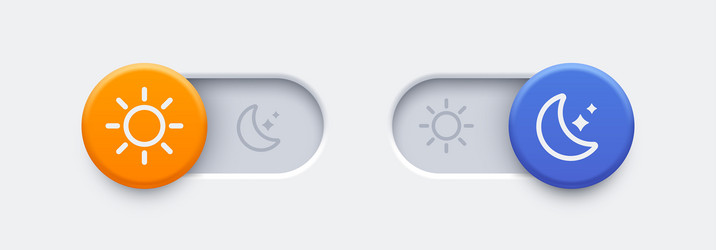dark mode and light toggle switch buttons vector image