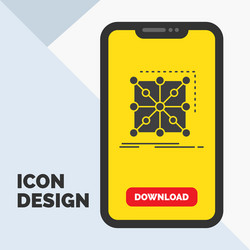 Data framework app cluster complex glyph icon vector