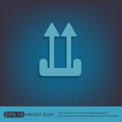 fragile symbol arrow up logistic icon vector image