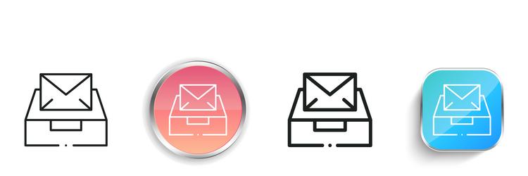 inbox icon thin linear regular and button style vector image