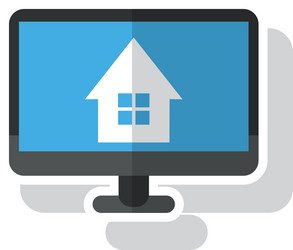 isolated house inside computer design vector image