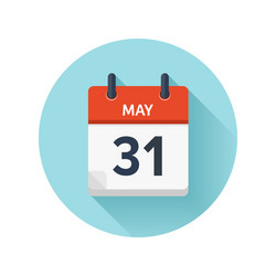 May 31 flat daily calendar icon date vector