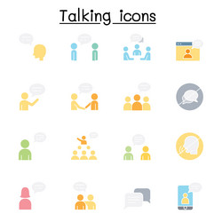 talk speech discussion dialog icon set in flat vector image