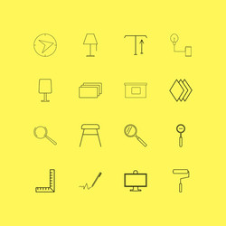 design elements linear icon set simple outline vector image