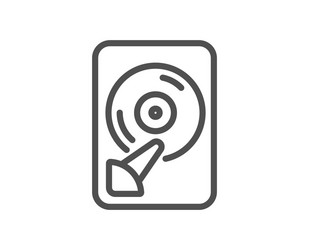 Hdd line icon computer memory component sign Vector Image