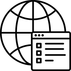 sphere browser with web template line style icon vector image