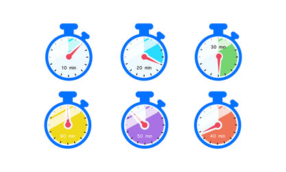 Timer stopwatch chronometer time clock icon flat vector