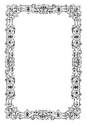 Antique frame engraving Royalty Free Vector Image