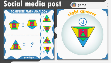 Game social media post shape analogy vector