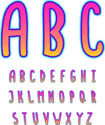 Halloween hand drawn colorful alphabet Royalty Free Vector