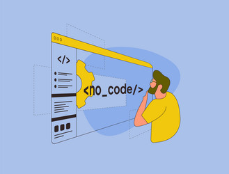 no-code web development simplify software vector image