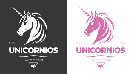 Unicorn logo modern design vector