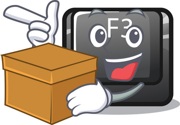 with box button f3 on character keyboard vector image