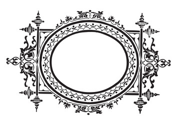 Antique frame engraving Royalty Free Vector Image
