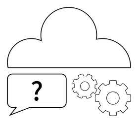 cloud computing concept with gears and speech vector image