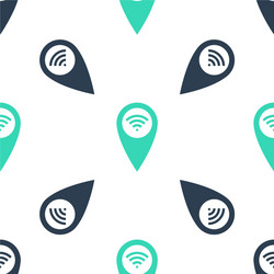 green pointer map with wifi internet signal vector image