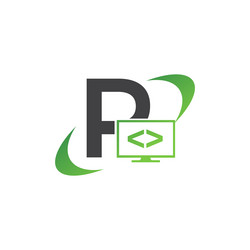 programming code and technology logo template vector image
