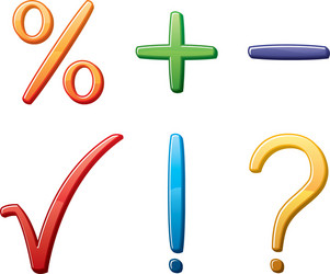 Funny cartoon mathematical signs of plus and minus