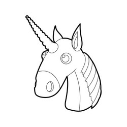 Unicorn icon outline style vector