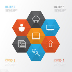 web icons set collection of send data virtual vector image