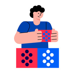 a flat style showing module build p vector image