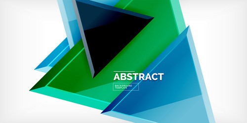 abstract background - colorful triangles with 3d vector image