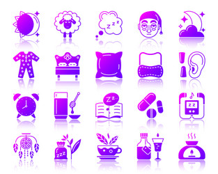 insomnia simple gradient icons set vector image