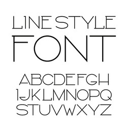 Linear font - simple and minimalistic vector