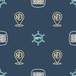 set line binary code nft digital crypto art vector image